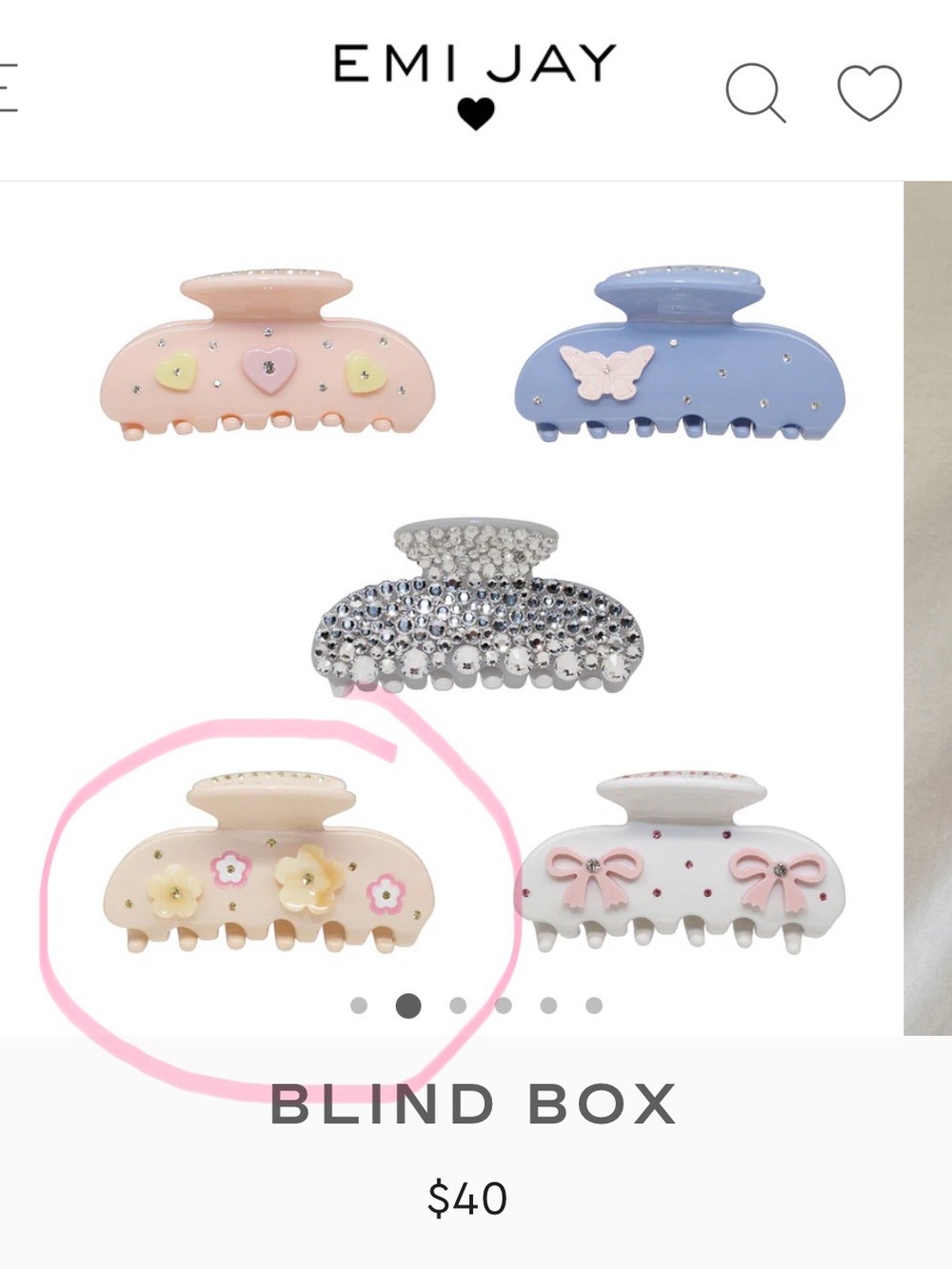 LOOKING FOR Emi Jay Pastel Floral Hair Claw - Pink & Cream